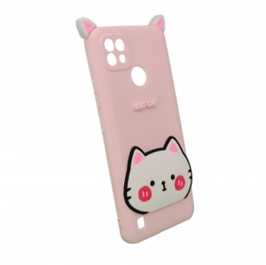 Nettech Realme C21 Uyumlu NT-95148 Cartoon Case Seri Arka Koruma Kılıf (Pembe) NT-95148
