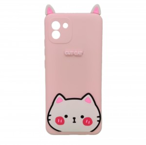 Nettech Samsung Galaxy A03 Uyumlu Cartoon Case Seri Arka Koruma Kılıf (Pembe) NT-95137