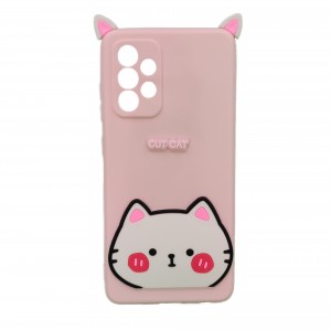 Nettech Samsung Galaxy A52 Uyumlu Cartoon Case Seri Arka Koruma Kılıf (Pembe) NT-95131