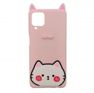 Nettech Samsung Galaxy A12 Uyumlu Cartoon Case Seri Arka Koruma Kılıf (Pembe) NT-95129