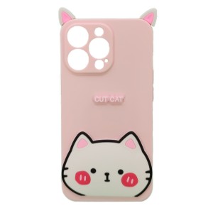 Nettech Apple iPhone 13 Pro Uyumlu Cartoon Case Seri Arka Koruma Kılıf (Pembe) NT-95127