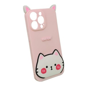 Nettech Apple iPhone 13 Pro Uyumlu NT-95127 Cartoon Case Seri Arka Koruma Kılıf (Pembe) NT-95127