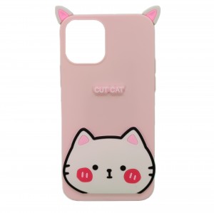 Nettech Apple iPhone 12 Pro Uyumlu Cartoon Case Seri Arka Koruma Kılıf (Pembe) NT-95121