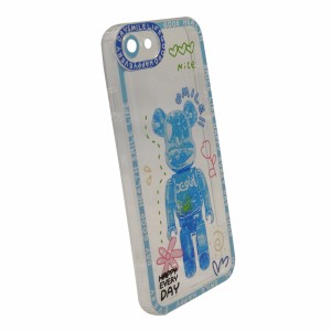 Nettech Apple iPhone 8 Uyumlu NT-94963 Kristal Carachter Seri Arka Koruma Kılıf (Mavi) NT-94963