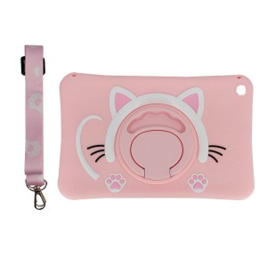 Nettech Samsung Galaxy T510 Tab A 10.1 (2019) Uyumlu Maskot Seri Arka Koruma (Pembe) NT-96665
