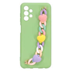 Nettech Samsung Galaxy A13 Uyumlu Bilek Zincirli Arka Koruma Kılıf (Yeşil) NT-96952
