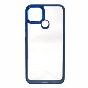 Nettech Realme C21Y Uyumlu Kamera Metal Çerçeve Seri Arka Koruma Kılıf (Mavi) NT-96965
