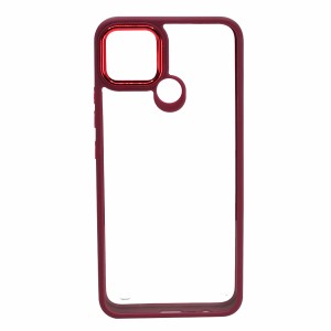 Nettech Realme C21Y Uyumlu Kamera Metal Çerçeve Seri Arka Koruma Kılıf (Füme) NT-96969