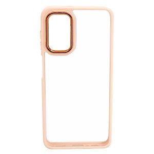 Nettech Samsung Galaxy A13 Uyumlu Kamera Metal Çerçeve Seri Arka Koruma Kılıf (Pembe) NT-96962