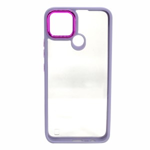 Nettech Realme C21Y Uyumlu Kamera Metal Çerçeve Seri Arka Koruma Kılıf (Lila) NT-96968