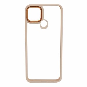 Nettech Realme C21Y Uyumlu Kamera Metal Çerçeve Seri Arka Koruma Kılıf (Pembe) NT-96966