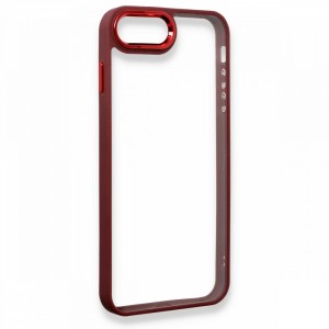 Nettech Apple iPhone 8 Plus Uyumlu Soft Akrilik Seri Arka Koruma Kılıf (Kırmızı) NT-93698