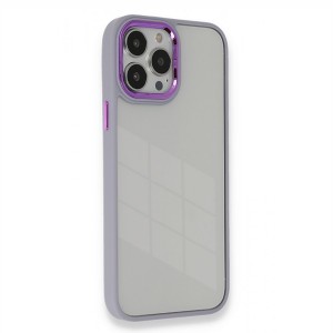 Nettech Apple iPhone 13 Pro Uyumlu Soft Akrilik Seri Arka Koruma Kılıf (Lila) NT-93707
