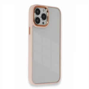Nettech Apple iPhone 13 Pro Uyumlu Soft Akrilik Seri Arka Koruma Kılıf (Pembe) NT-93706