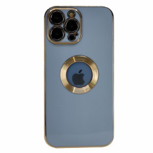 Nettech Apple iPhone 13 Pro Max Uyumlu Halkalı Logo Seri Arka Koruma Kılıf (Mavi) NT-97172
