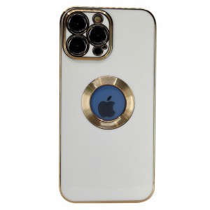 Nettech Apple iPhone 13 Pro Max Uyumlu Halkalı Logo Seri Arka Koruma Kılıf (Beyaz) NT-97171