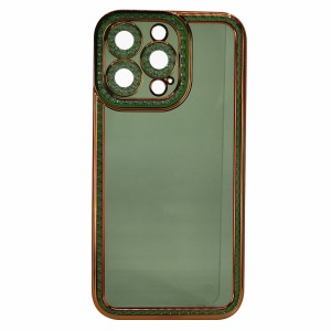 Nettech Apple iPhone 13 Pro Uyumlu Lüx Kristal Seri Arka Koruma Kılıf (Yeşil) NT-97099