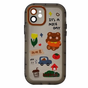 Nettech Apple iPhone 12 Uyumlu Gif Seri Arka Koruma Kılıf (Siyah) NT-97244