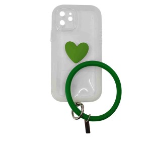 Nettech Apple iPhone 12 Uyumlu Halka Bilekli Şeffaf Seri Arka Koruma Kılıf (Şeffaf) NT-97206