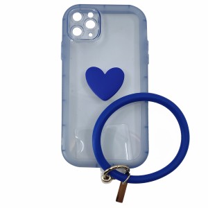 Nettech Apple iPhone 11 Pro Max Uyumlu Halka Bilekli Şeffaf Seri Arka Koruma Kılıf (Mavi) NT-97195
