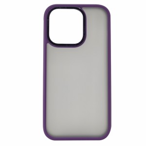 Nettech Apple iPhone 14 Pro Uyumlu Kamera Metal Çerçeve Seri Arka Koruma Kılıf (Mor) NT-96761
