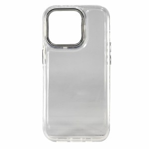 Nettech Apple iPhone 14 Pro Uyumlu Şeffaf Metal Kamera Çerçeveli Arka Koruma Kılıf (Şeffaf) NT-96947