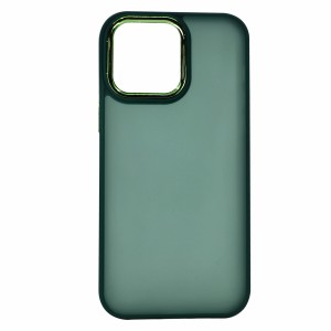 Nettech Apple iPhone 14 Pro Max Uyumlu Metal Kamera Çerçeveli Arka Koruma Kılıf (Yeşil) NT-97549