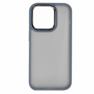 Nettech Apple iPhone 14 Pro Uyumlu Metal Kamera Çerçeveli Arka Koruma Kılıf (Füme) NT-97539