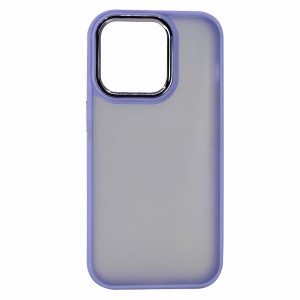 Nettech Apple iPhone 14 Pro Uyumlu Metal Kamera Çerçeveli Arka Koruma Kılıf (Lila) NT-97541