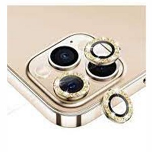 Nettech Apple iPhone 14 Pro Max Uyumlu Diamond Taşlı Model Kamera Cam Koruyucu (Gold) NT-97514