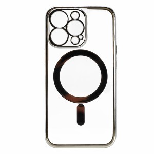 Nettech Apple iPhone 13 Pro Uyumlu Orjin Case MagSafe Manyetik Arka Koruma Kılıf (Gümüş) NT-98400