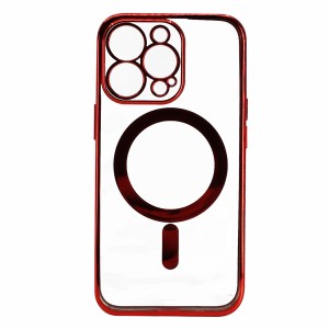 Nettech Apple iPhone 13 Pro Uyumlu Orjin Case MagSafe Manyetik Arka Koruma Kılıf (Kırmızı) NT-98398