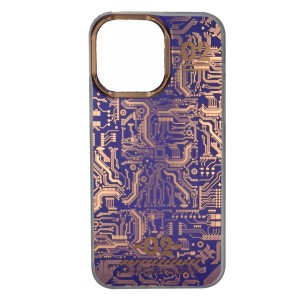 Nettech Apple iPhone 14 Pro Uyumlu Motifli Arka Koruma Kılıf (Mor) NT-96861
