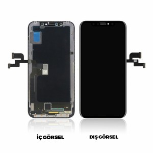 Teknonet Apple iPhone X Uyumlu Glw Fhd Lcd+Dokunmatik+Çıtalı (Siyah) VR-12095