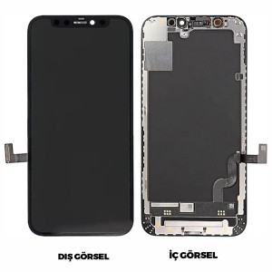 Teknonet Apple iPhone 12 Mini Uyumlu Org Lcd+Dokunmatik+Çıtalı (Siyah) NT-98454