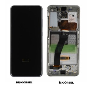 Teknonet Samsung Galaxy S20 Uyumlu Org Lcd+Dokunmatik+Çıtalı (Beyaz) NT-97328