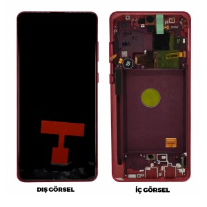 Teknonet Samsung Galaxy Note 10 Lite Uyumlu Org Lcd+Dokunmatik+Çıtalı (Kırmızı) NT-97327