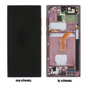 Teknonet Samsung Galaxy S22 Ultra Uyumlu Org Lcd+Dokunmatik+Çıtalı (Mor) NT-97014