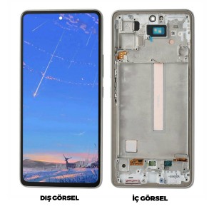 Teknonet Samsung Galaxy A53 Uyumlu Org Lcd+Dokunmatik+Çıtalı (Beyaz) NT-96999