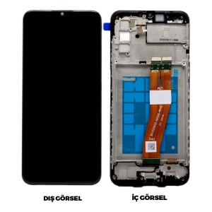 Teknonet Samsung Galaxy A02S Uyumlu Revize Lcd+Dokunmatik+Çıtalı (Siyah) NT-96602