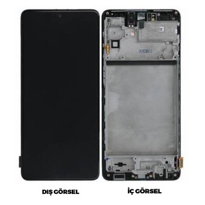 Teknonet Samsung Galaxy M51 Uyumlu Org Lcd+Dokunmatik+Çıtalı (Siyah) NT-92590