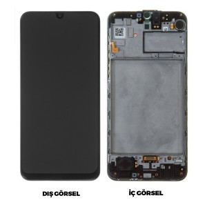 Teknonet Samsung Galaxy M21 Uyumlu Org Lcd+Dokunmatik+Çıtalı (Siyah) NT-89593
