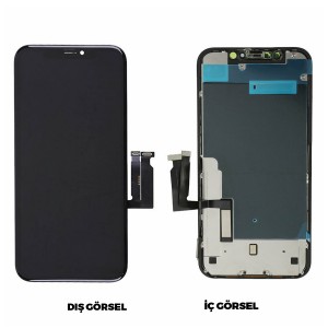 Teknonet Apple iPhone XR Uyumlu Glw Fhd Lcd+Dokunmatik+Çıtalı (Siyah) NT-89554