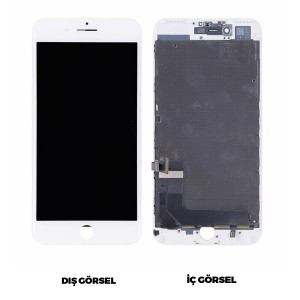 Teknonet Apple iPhone 8 Plus Uyumlu AA Kalite Lcd+Dokunmatik+Çıtalı (Beyaz) VR-1171