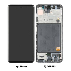 Teknonet Samsung Galaxy A51 Uyumlu Org Lcd+Dokunmatik+Çıtalı (Siyah) NT-80750