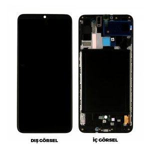Teknonet Samsung Galaxy A70 Uyumlu Hk Lcd+Dokunmatik+Çıtalı (Siyah) NT-80456