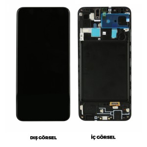 Teknonet Samsung Galaxy A20 Uyumlu Org Lcd+Dokunmatik+Çıtalı (Siyah) VR-17462