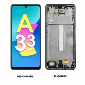 Teknonet Samsung Galaxy A33 Uyumlu Org Lcd+Dokunmatik+Çıtalı (Siyah) NT-98790